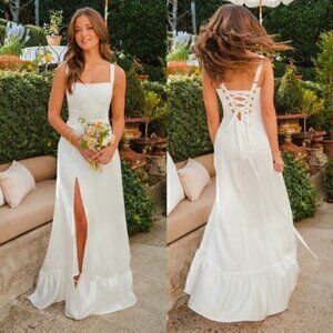 NWOT Show Me Your MuMu Clarissa Corset Dress In Ivory Size S